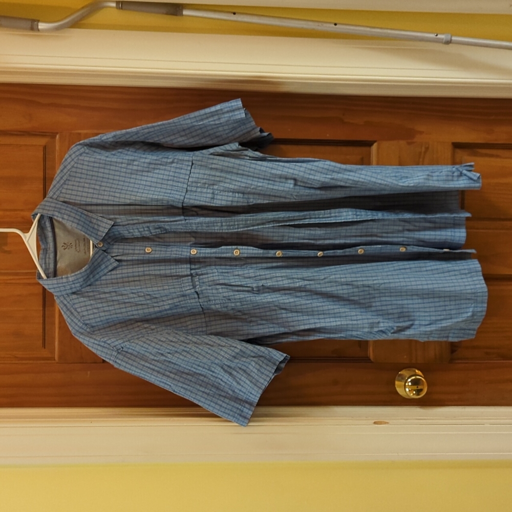 Men's light blue checked shirt